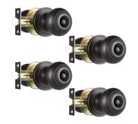 Heittis 4Pack Oil Rubbed Brozne Bathroom Door Knob, Privacy Door Locks with Round Ball, Interior Door Knobs for Bedroom