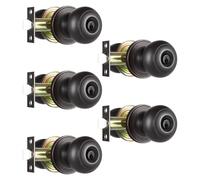 Heittis 5 Pack Ball Door Knob,Round Front Door Handle Gold Entry Door Lock Oil Rubbed Bronze Finish