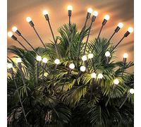 Heixry Upgraded Solar Swaying Light 8 LEDs Solar Garden Lights Outdoor Waterproof Swaying Solar Garden Lights Firefly Lights for Garden Yard Patio Pathway Decoration Warm White (4pcs)