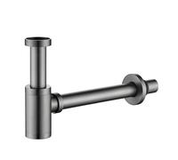 Heixutas Brass P Trap Bathroom Sink: 1-1/4 Bottle P-Trap with Slip Joint Extension Tube - Sink Stainless Steel Plumbing/Pipe Replacement Kit (Grey)
