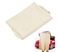 HEIZHU 60x40cm Super Absorbent Natural Chamois Leather Cloth for Windows, Shammy Leather Cloth for Cars & Glass, Natural Car Shammy for Cars/Car Windows/Glass/Tile