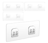 HEIZHU Shower Caddy Adhesive Replacement, 4 Pack Double Claw Wall Hooks Shower Caddy Stickers for Bathroom Kitchen Corner Shelf(No Drilling)