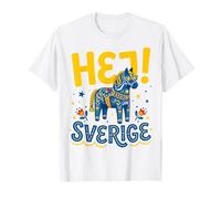Hej Sverige Swedish Dala Horse Retro Sunglasses Pride T-Shirt