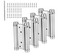 HEJIGOOD 4 Pack Stainless Steel Double Action Spring Door Hinges Swinging Saloon Gate Hinges (4inch)