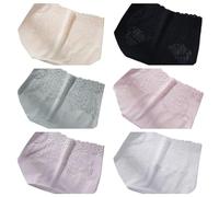 HEJIGOOD 6-Pack Women’s Angel Wings Seamless Underwear Laser Cut Ice Silk Briefs Invisible Hipster Panties (XL,Multicolor)