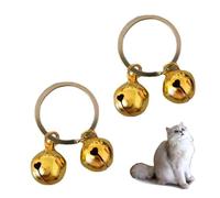 HEJINYUN 2 Pack Extra Loud Cat & Dog Bells for Collars | Anti-Loss Kitten Tracker & Bird Saver (Gold)