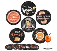 Hejo 12 Pcs for Aperol Coasters Felt, for Aperol Spritz Glasses Coasters, Non-Slip Funny with Sayings Gift Set for Table Top Decorations, Banquet Parties, Bar Cocktails