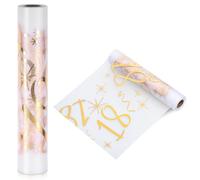 Hejo 18th Birthday Table Runner, 28cmX10m Gold Transparent Mesh Table Decorations, 18 Years Old Party Table Decor, Breathable and Soft Table Cover for Flower Packaging, Birthday Parties, Banquet