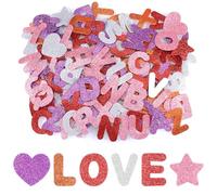 Hejo 196Pcs Glitter Letters Foam Stickers, Sticker Letter for Crafts Letters, Sparkling Foam Alphabet Stickers, Self-Adhesive Letter Stickers for Decoration Kids Learning (Gold,Orange,Rose,Red)