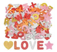 Hejo 196Pcs Glitter Letters Foam Stickers, Sticker Letter for Crafts Letters, Sparkling Foam Alphabet Stickers, Self-Adhesive Letter Stickers for Decoration Kids Learning (Gold,Orange,Rose,Red)
