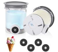 Hejo 2 Pack Ice Cream Pints Compatible for Ninja NC701UK NC700UK NC701 Series, 16 oz Pint Containers with Lid for Ninja Ice Cream Swirl & Soft Serve Makers Accessory (Grey)