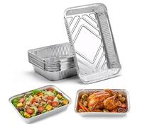 Hejo 20 Pack Aluminium Foil Trays, 33x21.7x5.2cm Versatile Foil Trays, 2250ml Large Roasting Tray - Rectangular Foil Baking Containers for Oven, BBQ, Meal Prep
