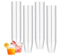 Hejo 200PCS Plastic Shot Cups, Reusable Shot Glasses 30ml-1oz, Stronge Shatterproof Crystal Clear Shot Glasses Plastic for Party, Wedding, Festival, BBQ, Games, Jelly Cup