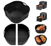 Hejo 3 PCS Silicone Air Fryer Liner, Air Fryer Liners Silicone, Replacement for Ninja AirFryer Liners, AirFryer Trays for Cosori TurboBlaze 5.5/6L/6.2L, for Philips 2000 Serie 6.2L NA230