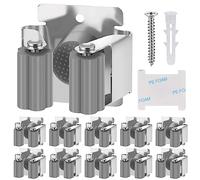 Hejo 304 Stainless Steel Broom Holder Wall Mounted, Heavy Duty Mop Holder Racks and Hooks Ideal for Bathroom, Kitchen, Garage, Garden Tool Organizer, Brush Mop and Broom Gripper (10 Racks Grey)