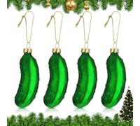 Hejo 4PCS Christmas Pickle Tree Ornament, Pickle Christmas Decoration, Green Cucumber Christmas Ornaments, Christmas Tree Pendant for Christmas Decoration