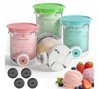 Hejo 4PCS Ice Cream Tubs with Lids for Ninja Creami Swirl NC701UK NC700UK