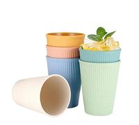 Hejo 6PCS Unbreakable Drinking Cups 300ml-10oz, Reusable Plastic Drinking Cups Healthy Plastic Cups for Juicy, Tea, Milk, Ice Water, Ice Coffee, Microwave and Dishwasher Safe