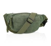 Hejo Corduroy Waist Bag, Fashion Fanny Packs, Belt Bag for Woman and Man, Large-Capacity Travel Chest Bag, Sport Shoulder Bag for Daily Use, Sports, Travel, Running, School (Green)