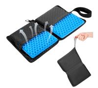 Hejo Gel Seat Cushion, Portable Travel Seat Cushion, Foldable Design for Pressure Relief - Portable for Office Chair, Travel, Car, Airplane, Wheelchair, Bleachers & Camping Accessories (Blue)
