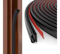 Hejo Rubber Door Seal Strip D-Shape, 6m Black Rubber Weather Stripping, Self-Adhesive Waterproof Draft Excluder Tape for Doors, Easy Cut to Size and Ideal to Seal Gap from 2.5mm to 6mm