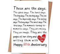HEJOYN 60th Anniversary Card for Couple Husband Wife