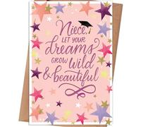 HEJOYN Niece Graduation Card, Inspirational Let Your Dreams Grow Wild & Beautiful Greeting Card, Proud of You Gift for Special Niece
