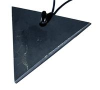 Heka Naturals Shungite Crystal Necklace Pendant | Healing Crystals & Chakra Necklace - Gemstone Jewellery for Men & Women - Spiritual and Joyous Gifts (Reversed Triangle)