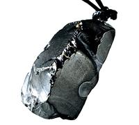 Heka Naturals Shungite Crystal Necklace Pendant | Healing Crystals & Chakra Necklace - Gemstone Jewellery for Men & Women - Spiritual and Joyous Gifts (Elite Tumbled)