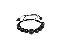 Heka Naturals Shungite Stones Bead Bracelet | Handmade Natural Black Crystal Jewellery, Chakra Bracelets, Crystal Spiritual Jewellery - Healing Stone, Energy Protection Beaded Bracelet
