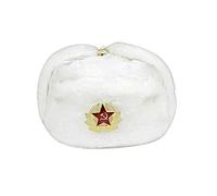 Heka Naturals Soviet Style Winter Hat | Faux Fur Ushanka with Ear Flaps & Decorative Military Pin - Perfect For Long, Cold Winter Nights, Vintage Fashion, Trapper, Fishing & Ski Hat, Great Gift Idea