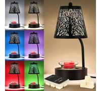 HEKALU Black Tree Candle Warmer Lamp, LED Colors Changing Candle Warmer with Timer, Bedroom Living Room Home Decor Wax Melting Warmer for Jar Candles (Black Tree)