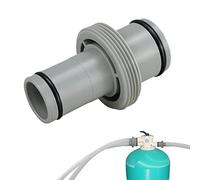 Hekasvm Pool Hose Connector, 1.5 to 1.25 Inches, White, Plastic, HARDWARE_TUBING, Replacement Pool Accessory, 1 Pack