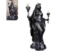 Hekate Niktipolos Sculpture, The Witch of The Night, Underworld Hekate Phōsphōrōs Light-Bringer or Morning Star Statue, Hecate Greek Goddess with Her Hounds of Magic Resin Sculpture (B)
