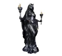 Hekate Niktipolos, The Witch of The Night, Underworld Hekate Phōsphoros Light-Bringer or Morning Star Statue, Hecate Greek Goddess with Her Hounds of Magic Resin Sculpture, Home Decor A01