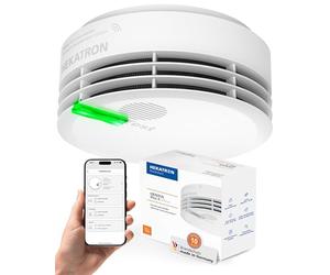 Hekatron Genius Plus X Edition 2021 - Smoke detector with batteries and adhesive pads included - White