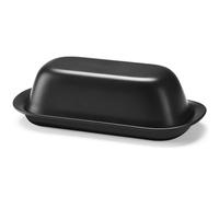 Hekeieon Butter Dish with Lid, Butter Keeper for Countertop, Airtight Butter Dish, Plastic Butter Keeper Tray for West/ East Coast Butter, Dishwasher Safe(Black), black-01