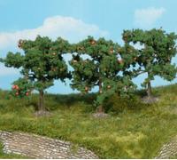 Heki 1160 Pack Of Three Apple Trees With Fruits (Height 3.15 In)