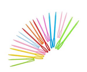 Hekisn Large-Eye Plastic Sewing Needles, 20pc Multicolor Blunt Hand-Sewing Needles, 2 Sizes (9cm/3.54" & 7cm/2.76") for Knitting, Crochet, DIY Crafts & Kids' Projects