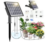 HEKIWAY 82FT Solar Drip Irrigation System, Auto Watering Kit for 20-30 Pots, Solar-Powered Plant Watering, 25 Timer Modes, 900ml/min Flow Indoor/Outdoor Garden, Balcony & Patio Irrigation System
