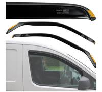 HEKO - Compatible with Volkswagen VW T6 2015-2019 Side Window Deflectors; Front; Two pcs; Wind Deflectors, Tinted, Aerodynamic, Quick and Easy Installation; Protection Against Wind and Rain