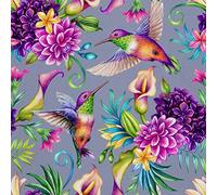 HEKO PANELS Fabric Oxford Waterproof Sold by the Metre Canvas Fabric Polyester Fabric for Sewing Fabrics Decorative Fabrics Waterproof Opaque Hummingbird 3 Metres 155 x 300 cm
