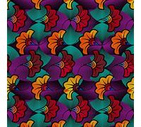 HEKO PANELS Oxford Fabric by Metre for Sewing Canvas Polyester Sewing Fabrics Decorative Material Water-Resistant Waterproof Non Transparent African Floral Pattern 1 Meter 155 x 100 cm 5 x 3 ft