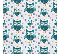 HEKO PANELS Oxford Fabric by Metre for Sewing Canvas Polyester Sewing Fabrics Decorative Material Water-Resistant Waterproof Non Transparent Owls 1 Meter 155 x 100 cm 5 x 3 ft