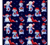 HEKO PANELS Oxford Fabric by Metre for Sewing Canvas Polyester Sewing Fabrics Decorative Material Water-Resistant Waterproof Non Transparent Santas Snowmen 1 Meter 155 x 100 cm 5 x 3 ft