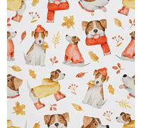 HEKO PANELS Oxford Fabric by Metre for Sewing Canvas Polyester Sewing Fabrics Decorative Material Water-Resistant Waterproof Non Transparent Dogs Autumn 1 Meter 155 x 100 cm 5 x 3 ft