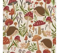 HEKO PANELS Oxford Fabric by Metre for Sewing Canvas Polyester Sewing Fabrics Decorative Material Water-Resistant Waterproof Non Transparent Hedgehogs Forest 1 Meter 155 x 100 cm 5 x 3 ft