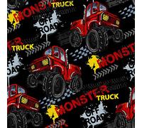 HEKO PANELS Oxford Fabric by Metre for Sewing Canvas Polyester Sewing Fabrics Decorative Material Water-Resistant Waterproof Non Transparent Monster Trucks 1 Meter 155 x 100 cm 5 x 3 ft