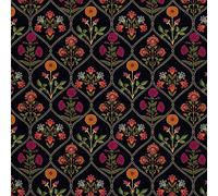 HEKO PANELS Oxford Fabric by Metre for Sewing Canvas Polyester Sewing Fabrics Decorative Material Water-Resistant Waterproof Non Transparent Dark Flowers 1 Meter 155 x 100 cm 5 x 3 ft