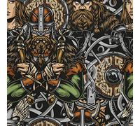 HEKO PANELS Oxford Fabric by Metre for Sewing Canvas Polyester Sewing Fabrics Decorative Material Water-Resistant Waterproof Non Transparent Vikings 1 Meter 155 x 100 cm 5 x 3 ft